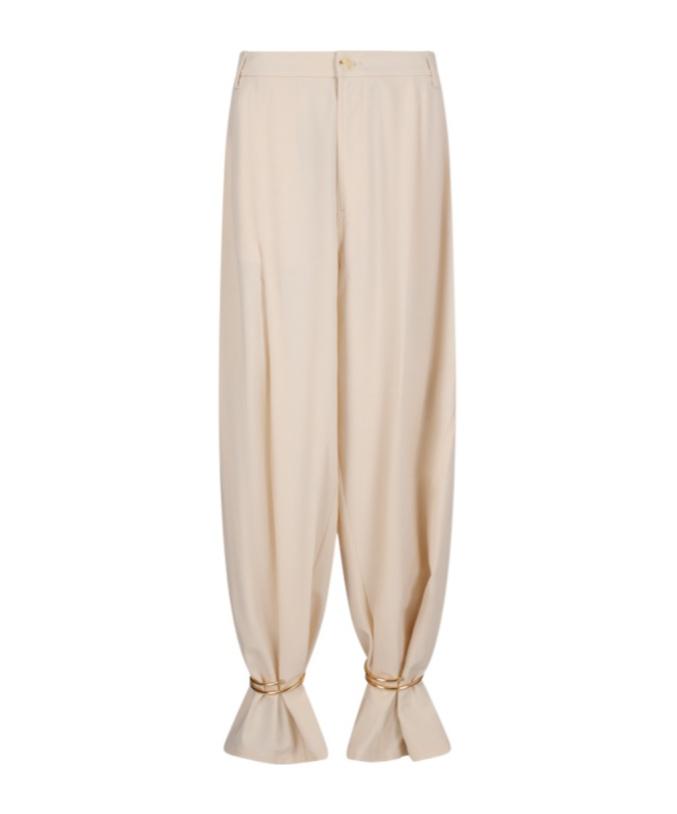 DARKPARK Phebe Cuff-Adorned Wide-Leg Pants in Natural | Lyst
