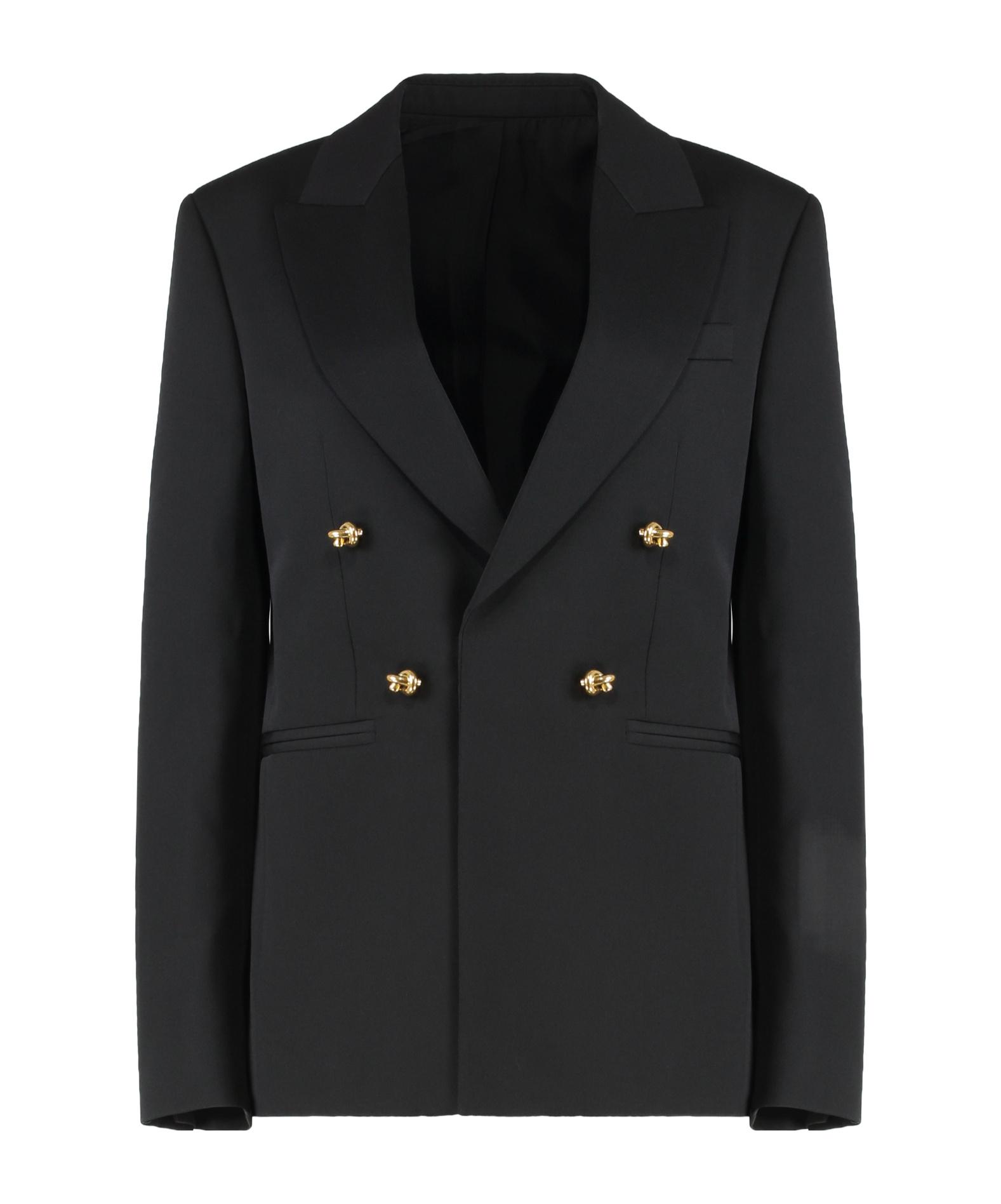 ジャケット BOTTEGA VENETA FW22 Black wool blazer (716069VKIV0 1000) Bottega Veneta Black Wool Blazer Elegant Tailored Outerwear