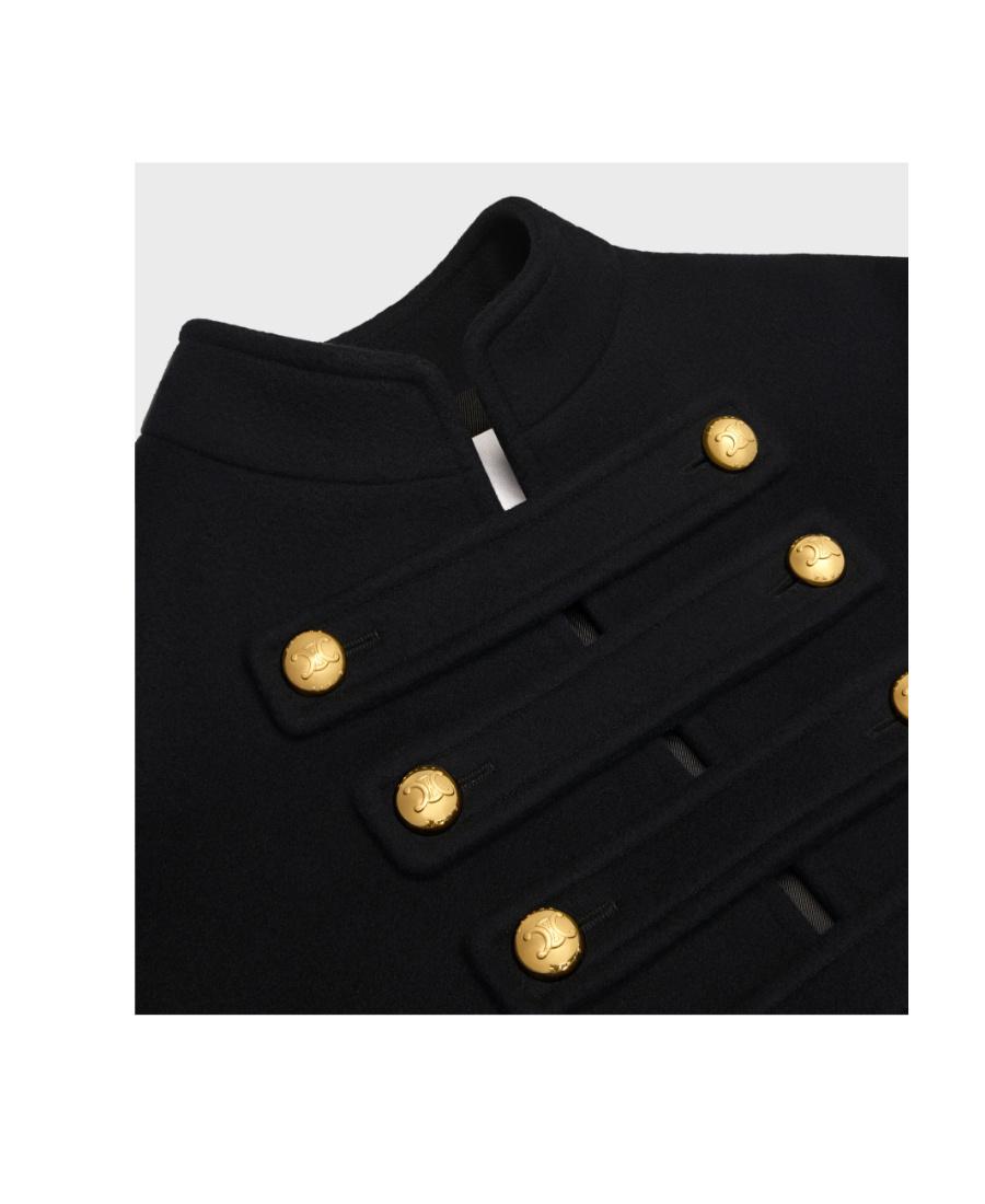 【CELINE】OFFICER CAPE IN WOOL AND CASHMERE CLOTH CELINE Officer cape in wool cloth and cashmere | 24s