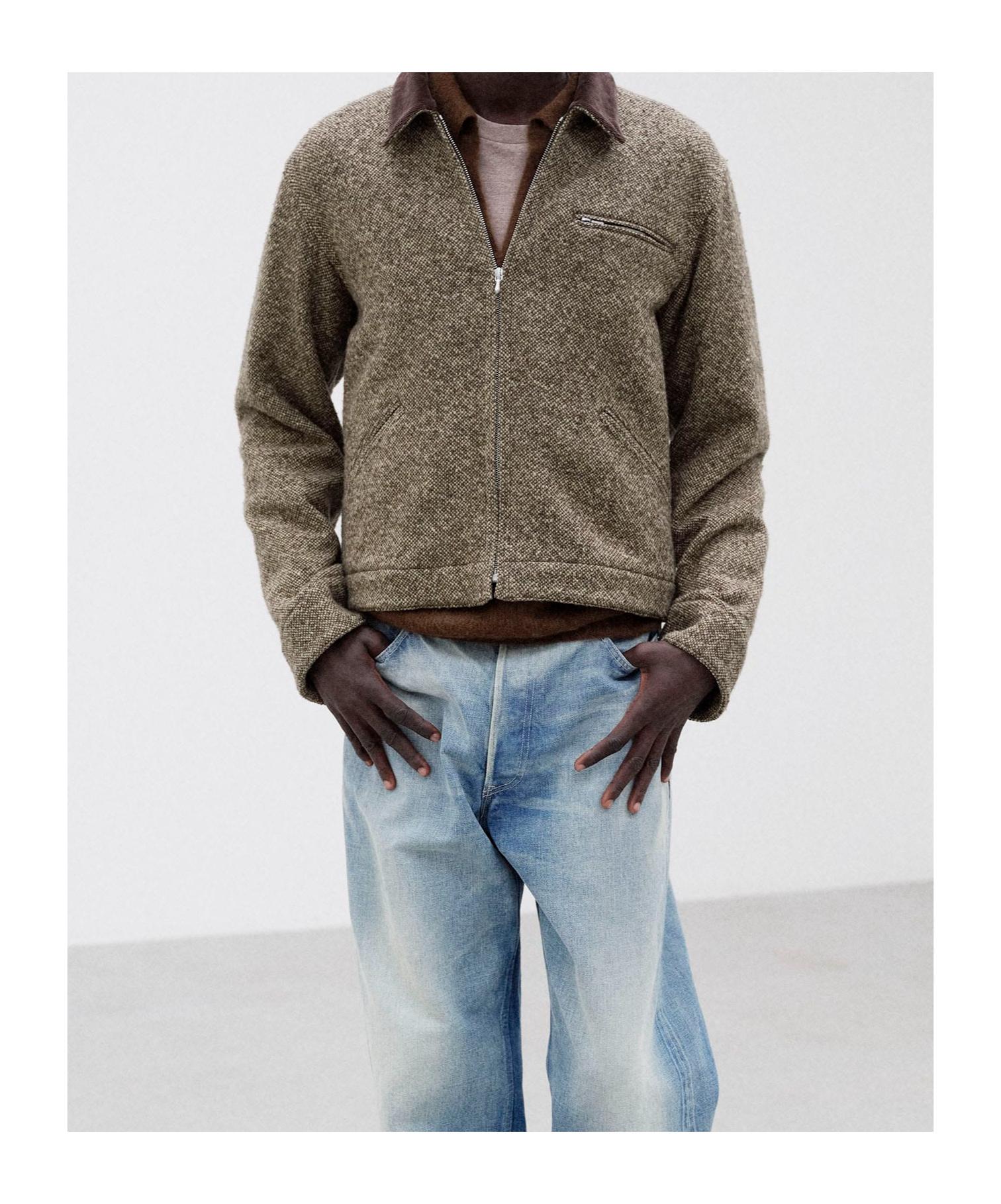 AURALEE Tweed Zip Blouson in Brown for Men | Lyst AURALEE Tweed Zip Blouson in Brown for Men | Lyst