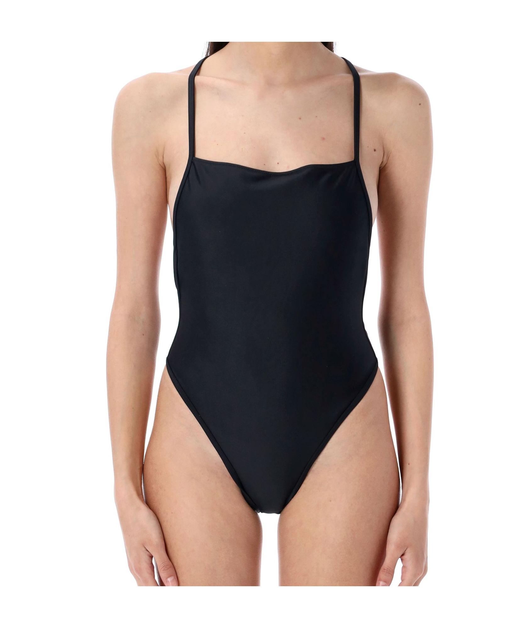 【関税&送料込】Marine Serre Black Stretch Nylon Swimsuit MARINE SERRE Stretch Nylon Swimsuit - Black | Garmentory