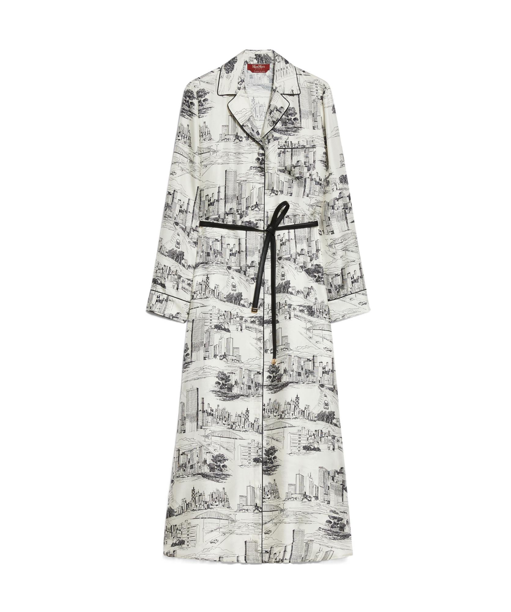 Max Mara Studio Pappa All-Over Patterned Belted Dress in