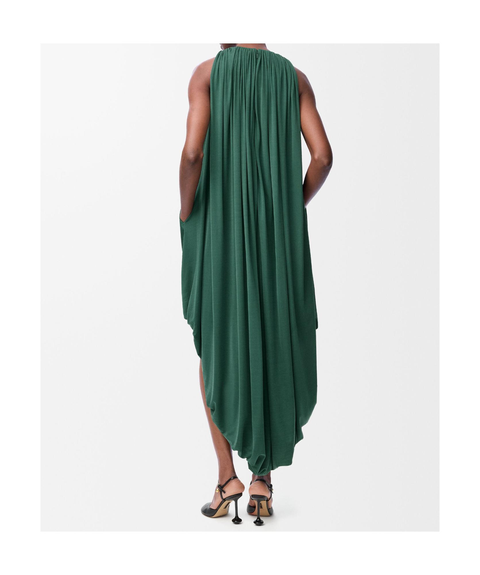 Loewe Draped Crystal-Bow Asymmetric Dress in Green | Lyst
