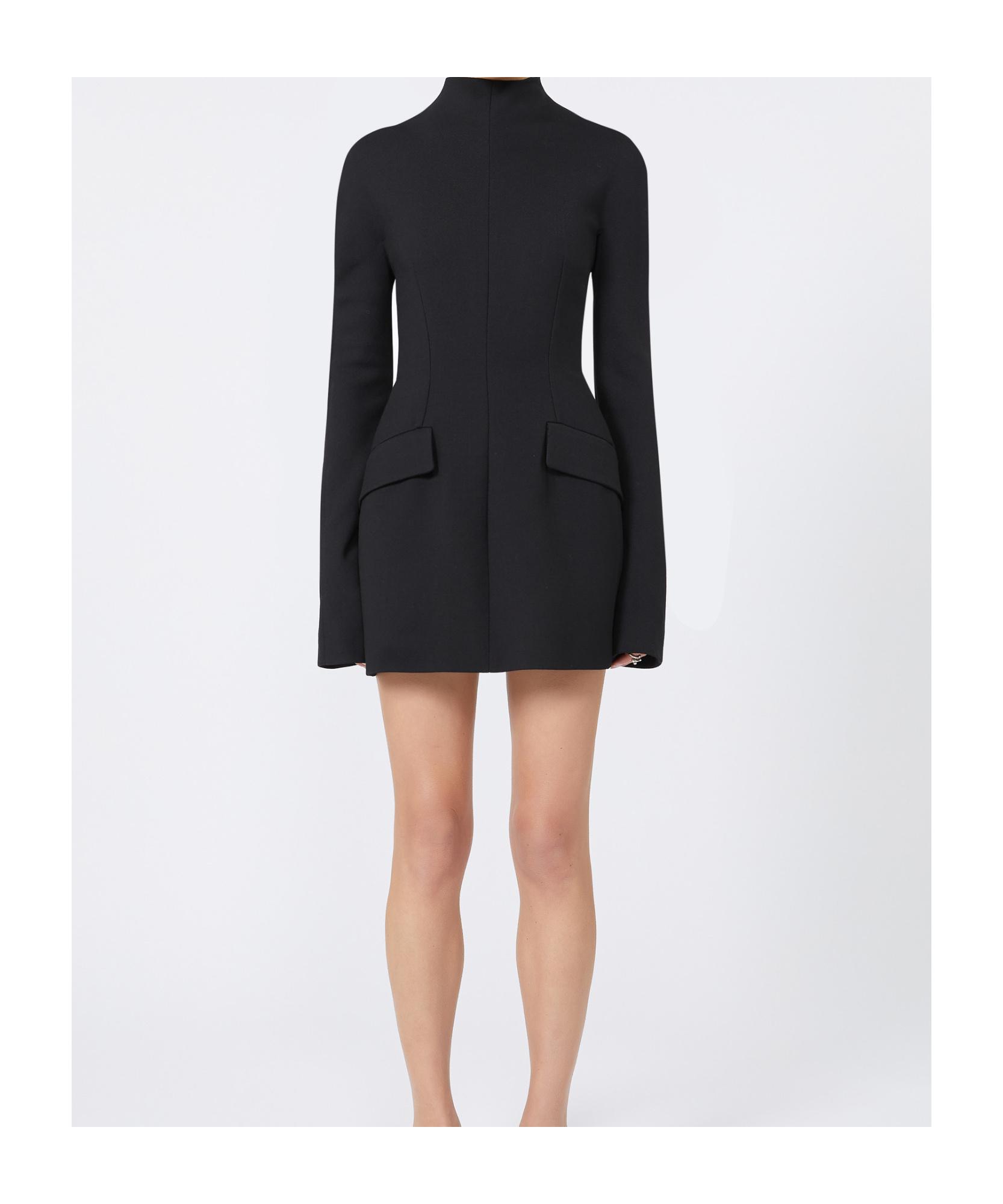 ワンピース Sportmax Black Mesh Mini Dress By Sportmax Sportmax Fitted Mini Dress With Textured Mesh Overlay In
