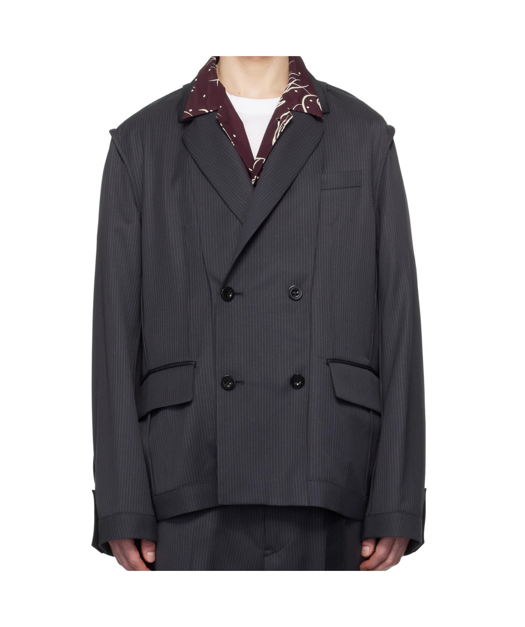 【関税込み】sacai PINSTRIPE BLAZER Sacai Pinstriped Blazer in Black for Men | Lyst