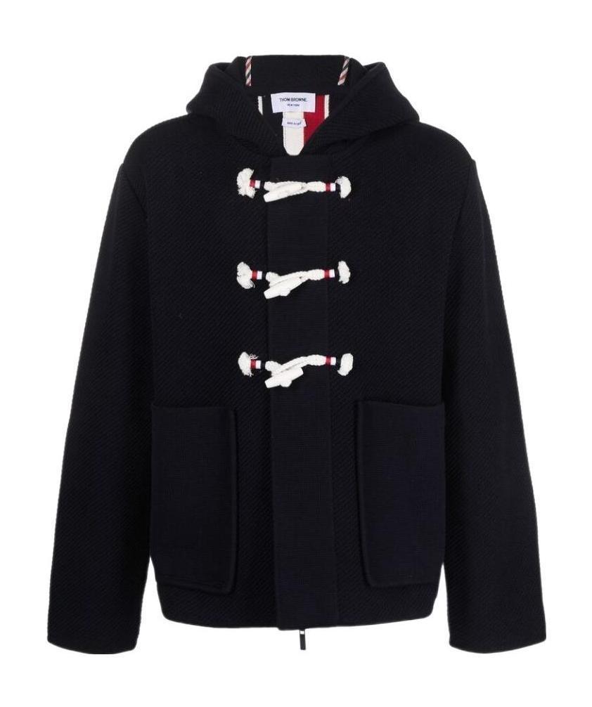 Thom Browne Rwb-Stripe Duffle Jacket in Blue for Men | Lyst