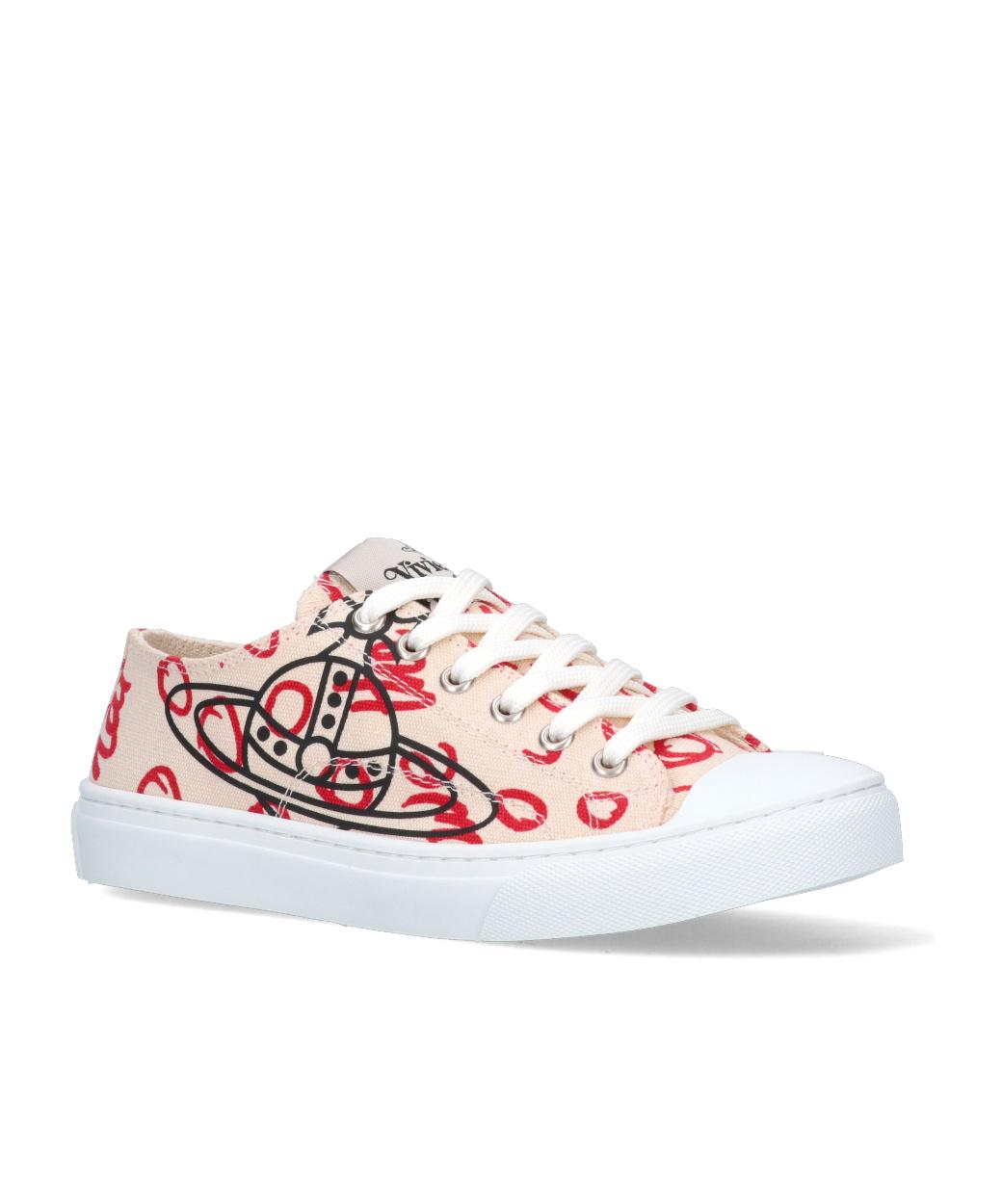 スニーカー Vivienne Westwood Women's Low Top Sneakers Pink 75020005WW00 Vivienne Westwood Pink Low Top Plimsoll Sneakers Vivienne