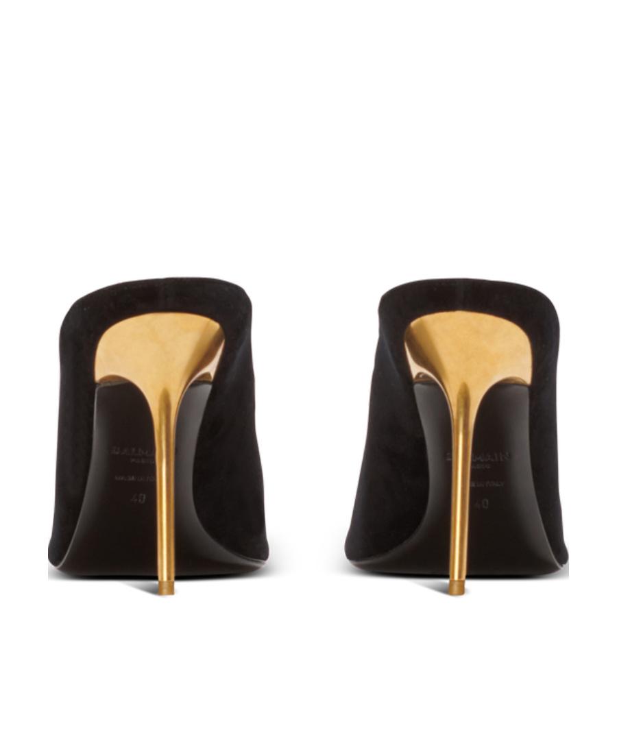 Balmain Velvet Ruby Mules in Black | Lyst