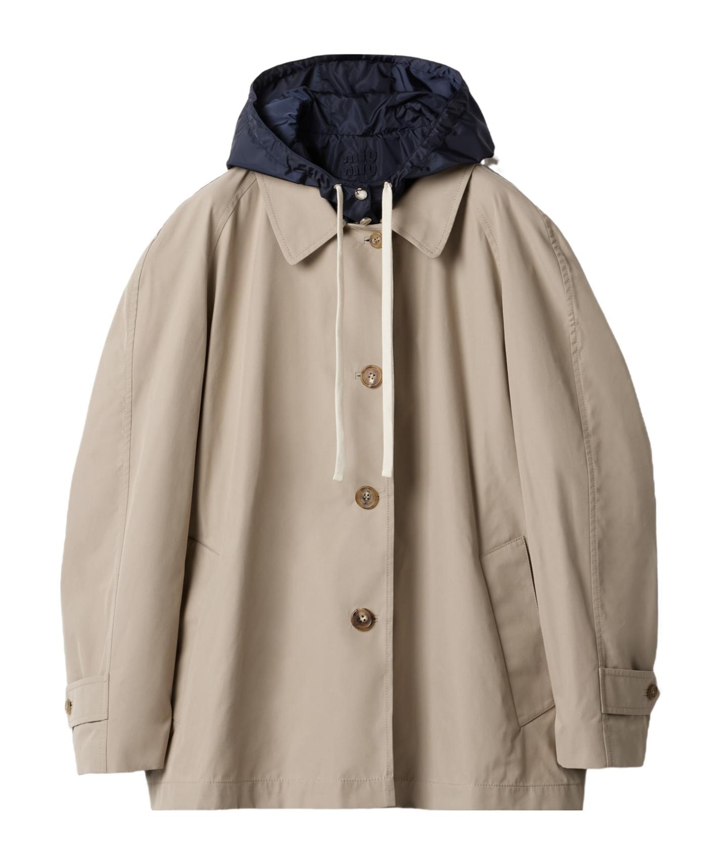Miu Miu Panama Cotton And Technical Pongé Blouson Jacket in 