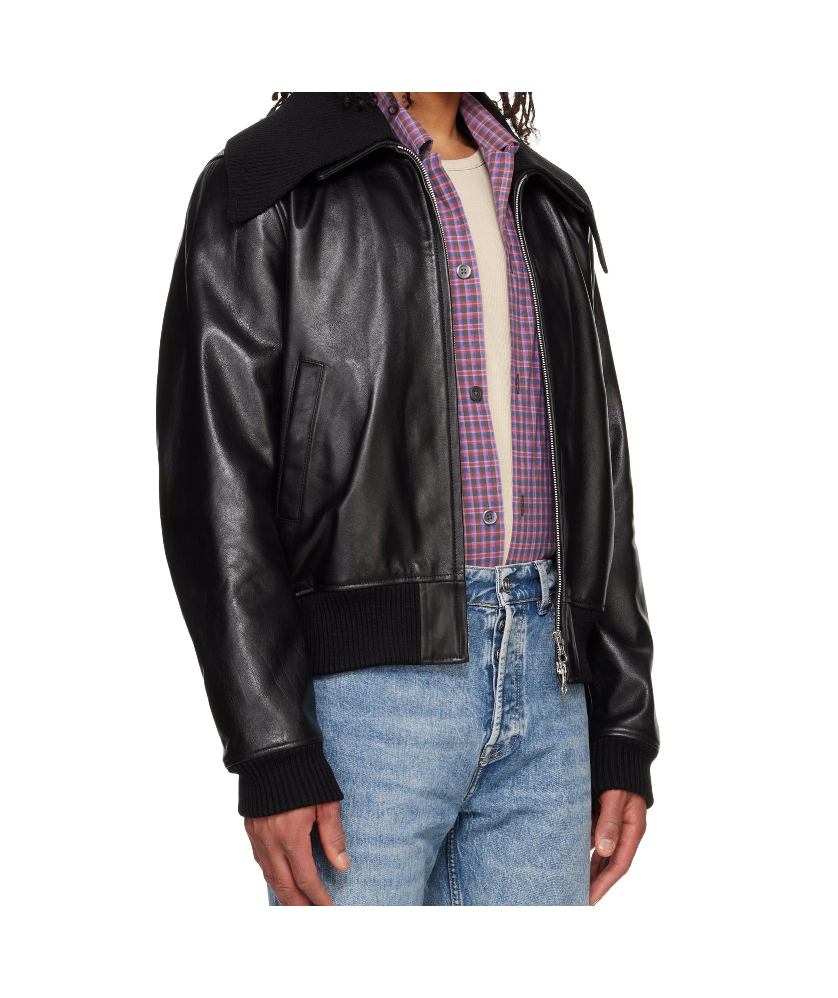 ジャケット・アウター OUR LEGACY PHAROS BOMBER Black 44 Black Pharos Leather Bomber Jacket by OUR LEGACY on Sale