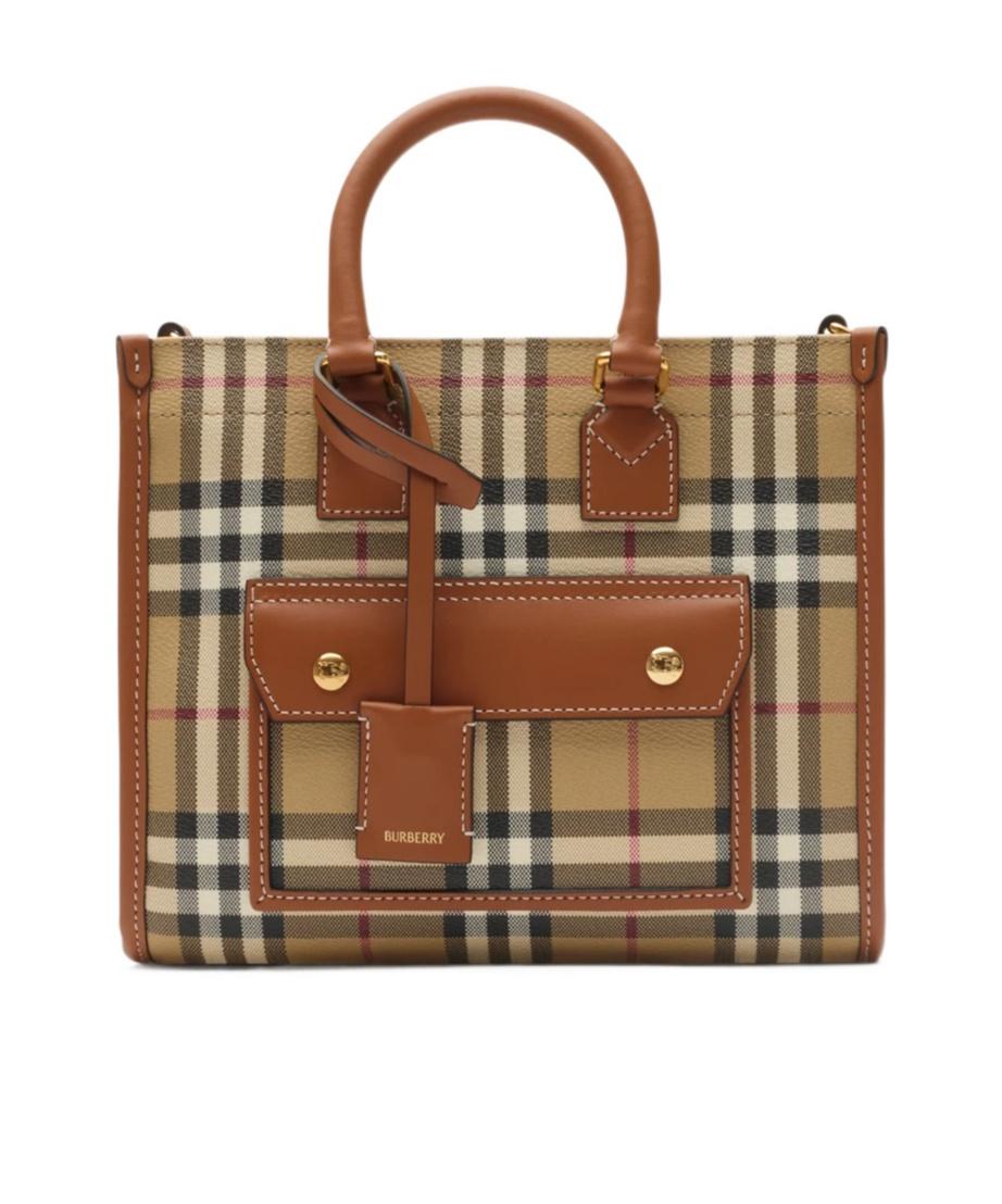 美品！！ BURBERRY Mini Freya Tote Mini Freya Tote in Natural/tan - Women, Canvas | Burberry