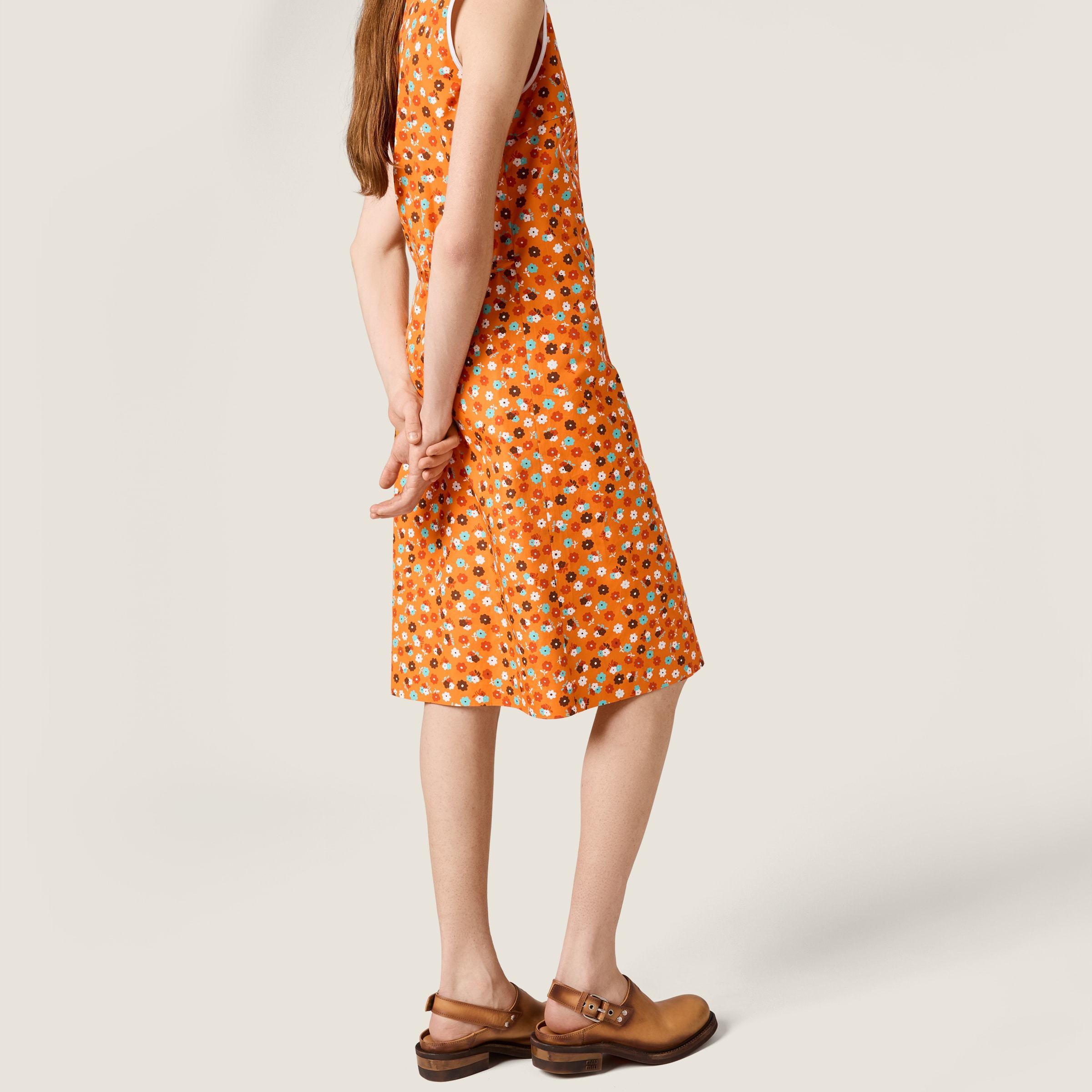 miu miu floral midi dress Miu Miu Floral Neck-Tie Short-Sleeve Midi Dress