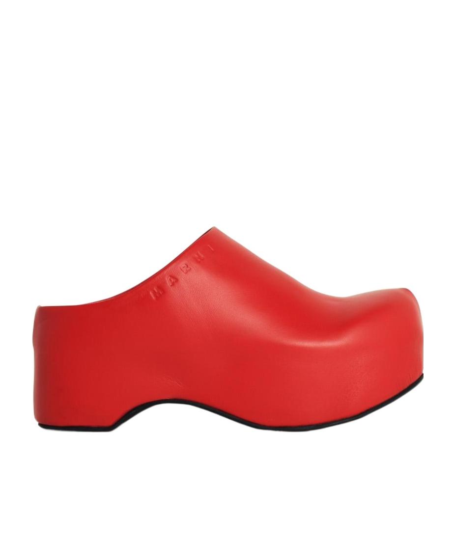 サンダル・ミュール MARNI - CHUNKY CLOG SABOT Brown leather chunky clog sabot | Marni