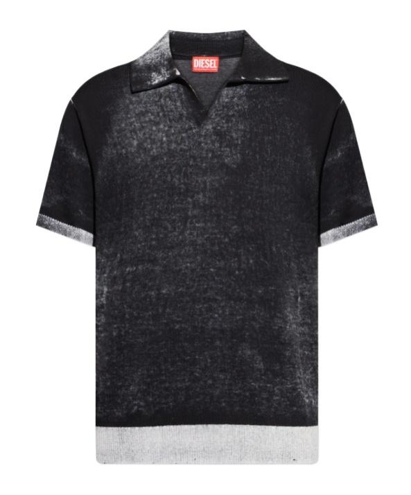 DIESEL Lorenzo Short-Sleeve Polo-Neck Top in Black for Men | Lyst UK