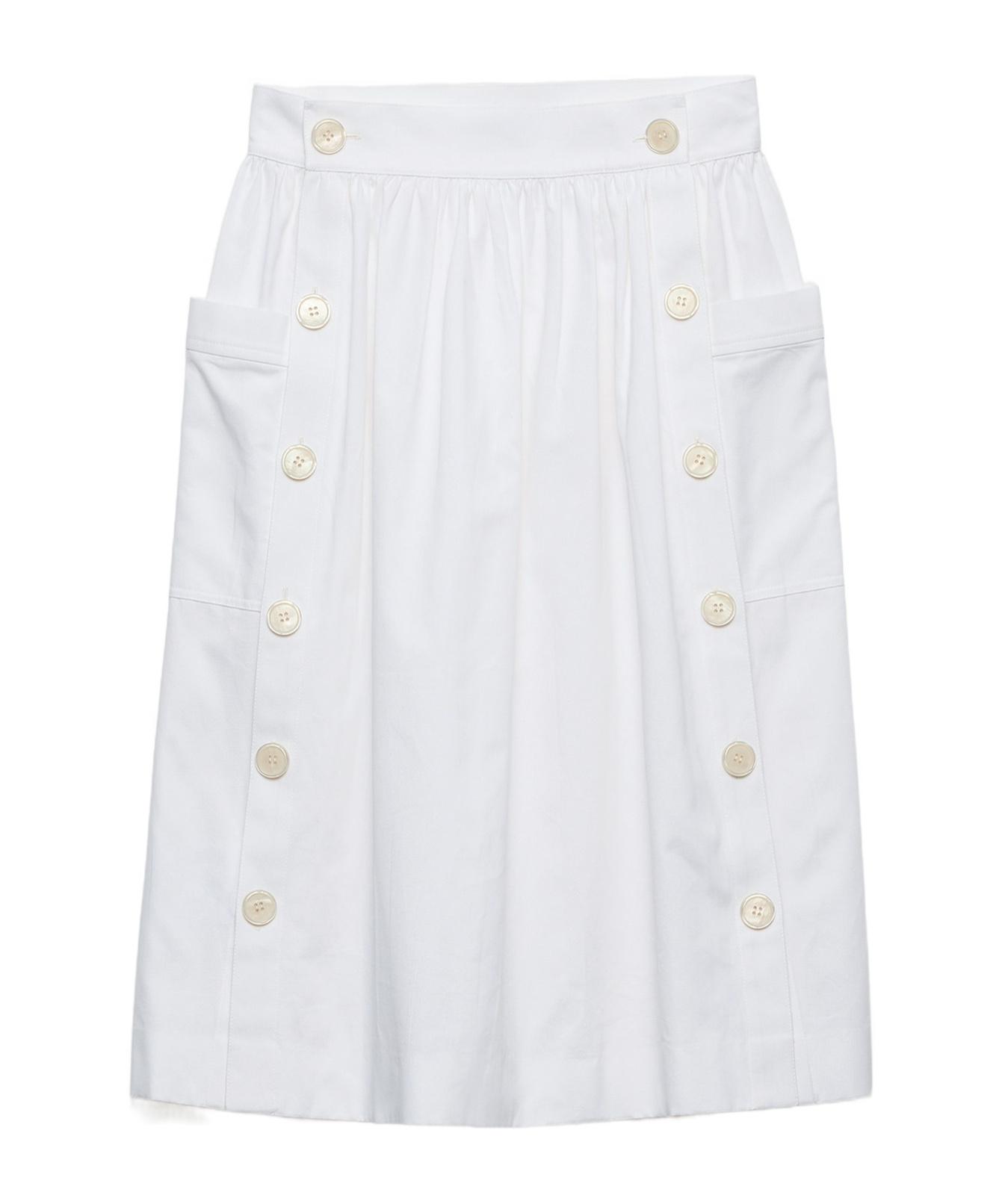 スカート PRADA AQUA-COLOURED COTTON SKIRT Aqua Cotton midi-skirt | PRADA