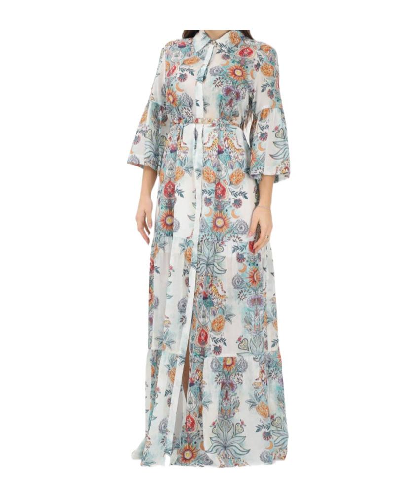 princess polly baby blue dress JUST CAVALLI Women's long blue dress with pattern  Pavidas