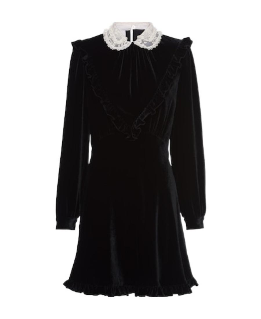 MiuMiu＊Velvet dress ベルベットミニドレス Miu Miu V-neck Organza-trimmed Velvet Minidress – Petite Chérie