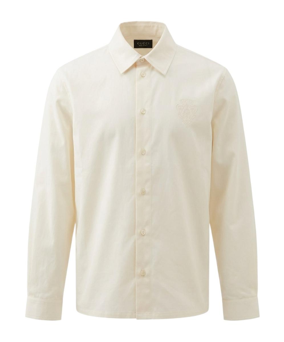 Gucci Collared Long-Sleeve Shirt in White for Men | Lyst