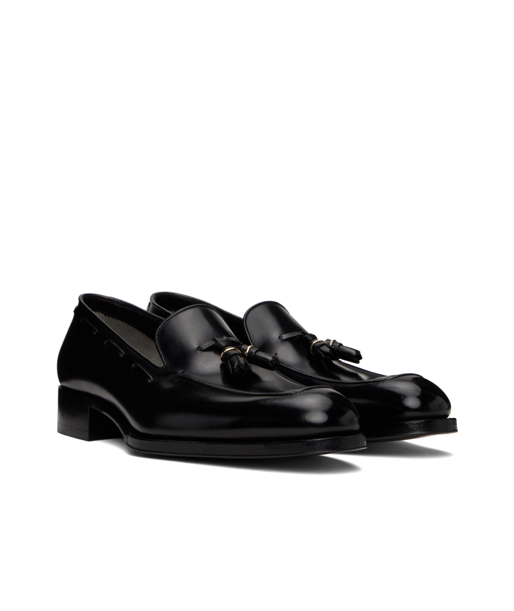 Tom Ford Burnished Leather Edgar Tassel Loafers in Black for 