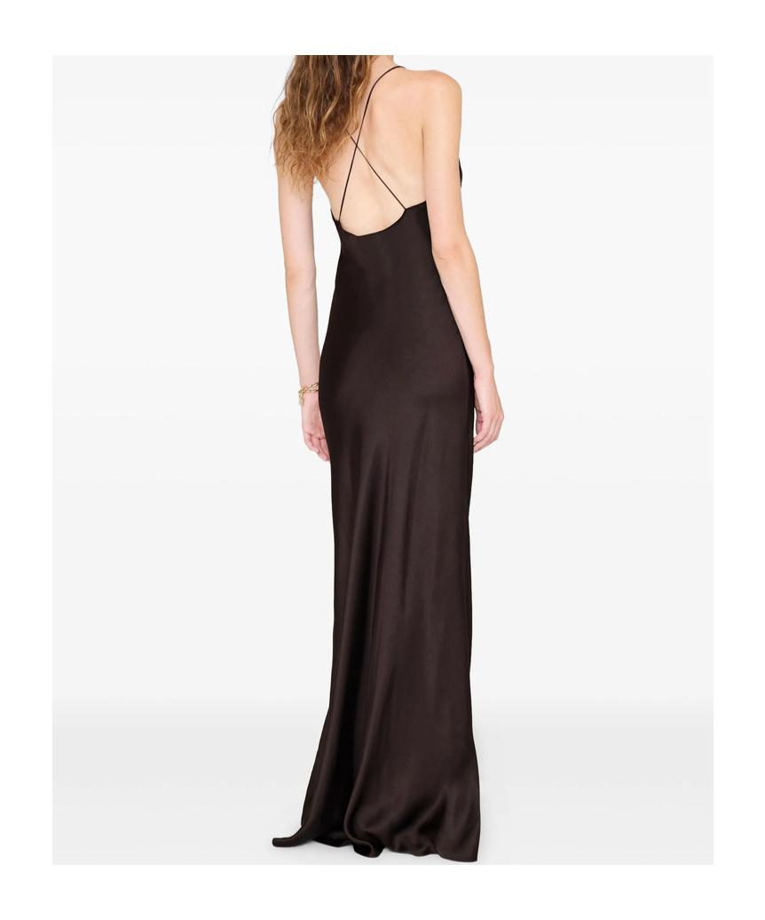 anine bing black silk dress ANINE BING Vida Dress in Black