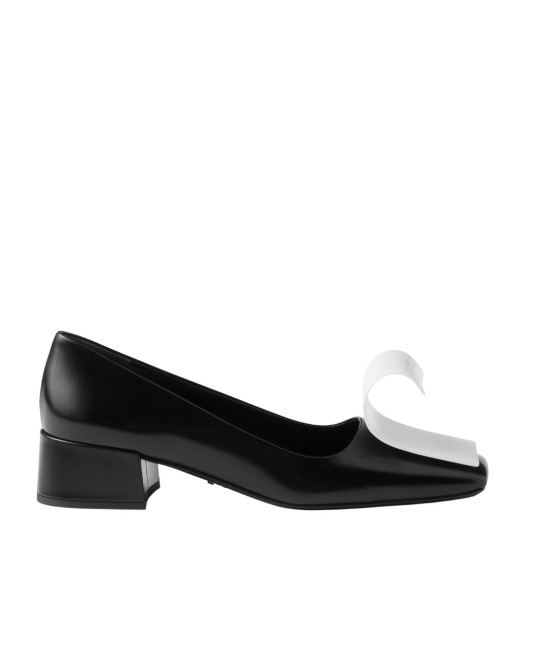 Prada Two-Toned Square-Toe Pumps in Black | Lyst