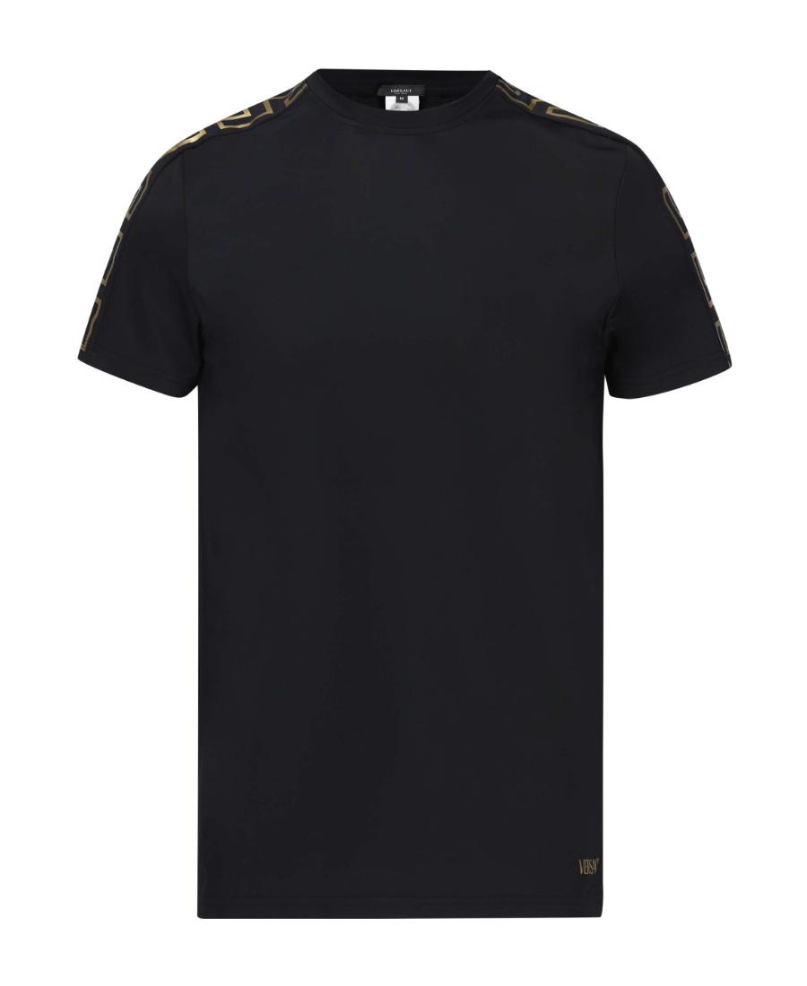VERSACE｜SHORT-SLEEVED ROUND NECK T-SHIRTS (LA GRECA LOG Versace La Greca-Print Short-Sleeve T-Shirt in Black for Men