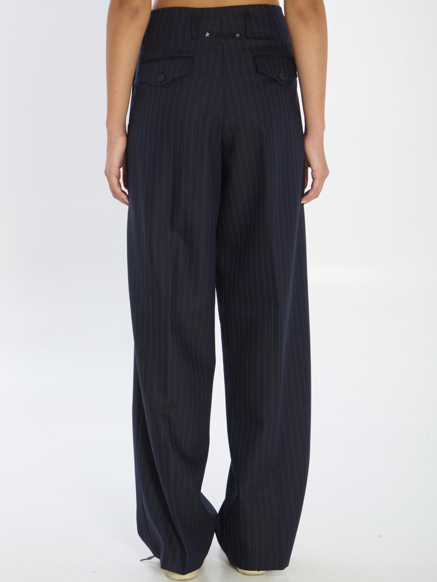 Golden Goose Wide-Leg Striped Pants in Blue | Lyst