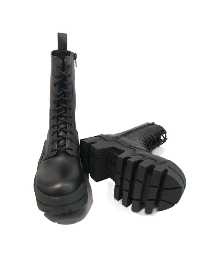 Balenciaga Bulldozer Lace-Up Boots in Black | Lyst