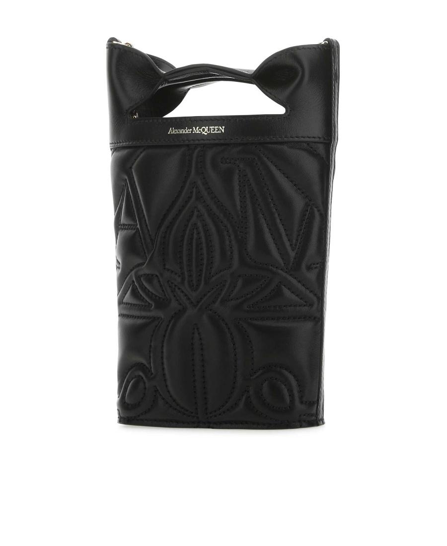 ショルダーバッグ・ポシェット ALEXANDER MCQUEEN TWO-TONE LEATHER MINI THE RISE BUCKET BAG Alexander McQueen Two-tone Leather And Raffia Mini The Rise