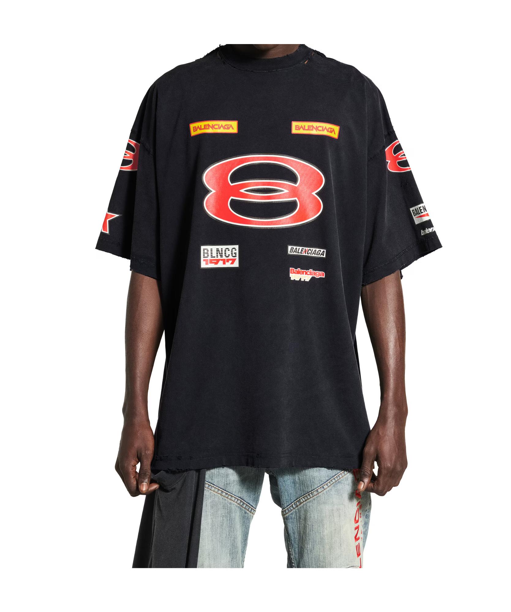 Balenciaga Sponsor Logos Oversize T-Shirt in Black for Men