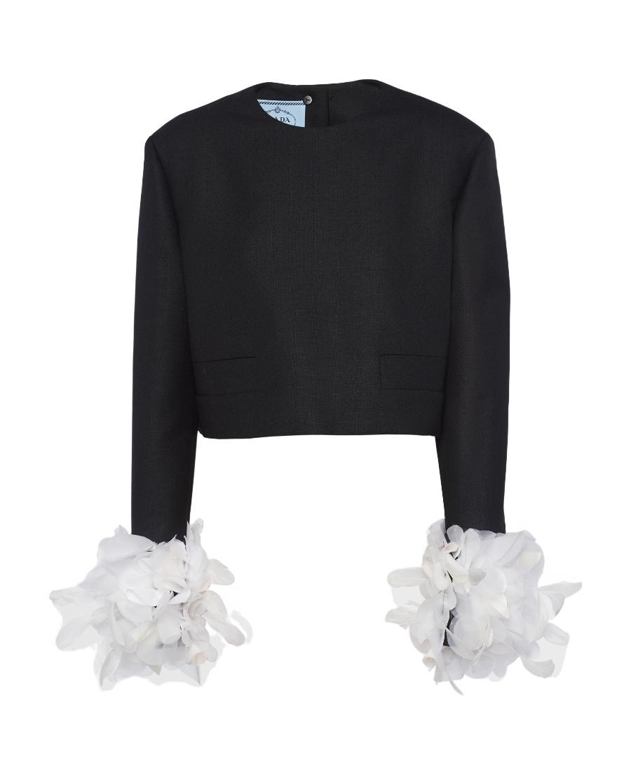 【プラダ・PRADA】Feather-trimmed single-breasted wool jacket 0400020330179?wid=600&hei=800&