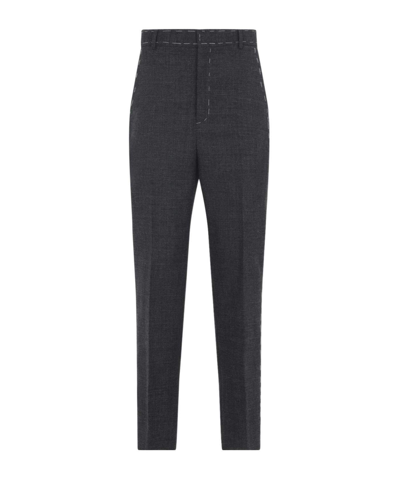 【送料&関税込】Moschino Virgin Wool Pants Moschino geometric-print virgin-wool Trousers | Neutrals