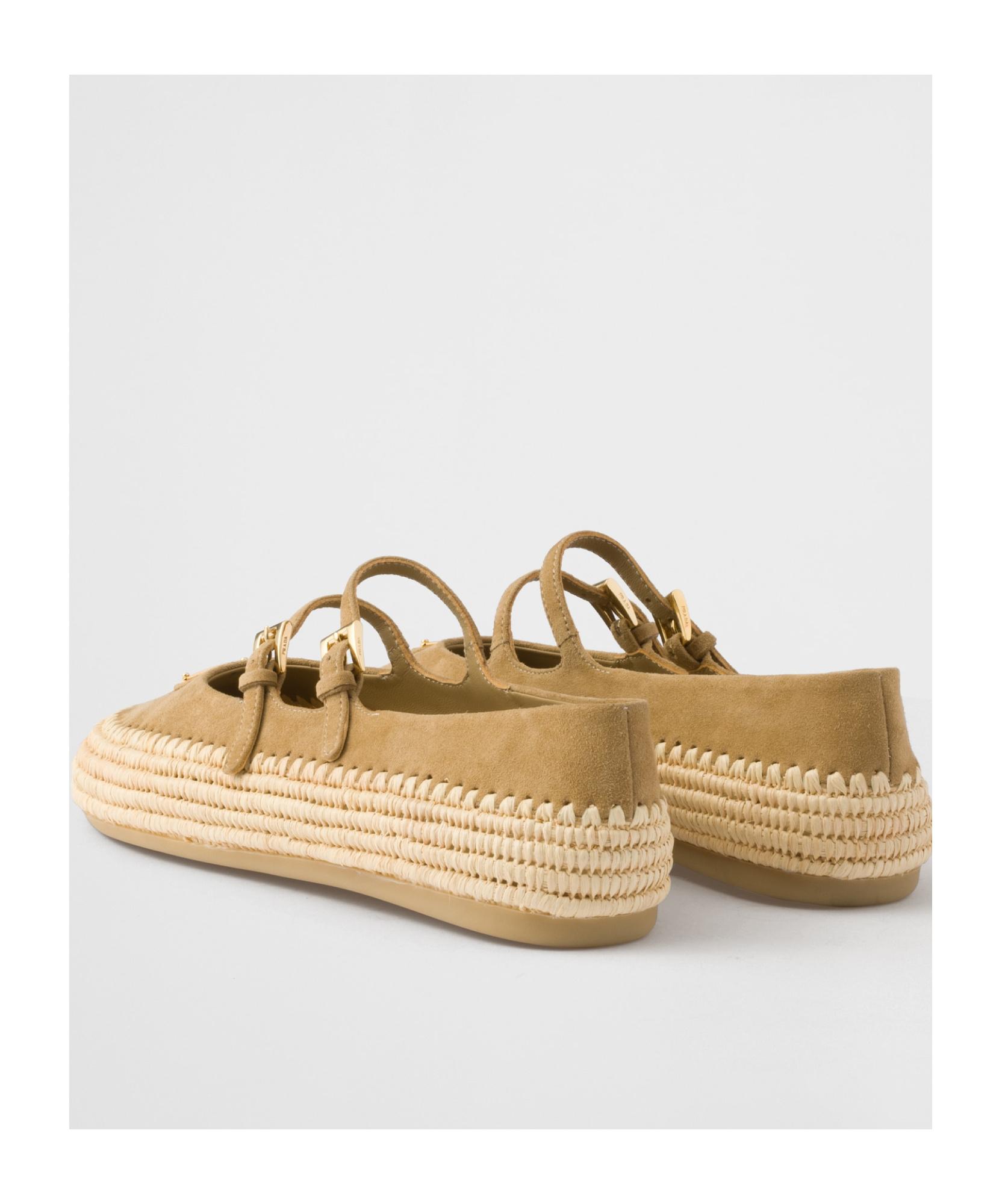 Prada Suede Ballerinas in Brown | Lyst