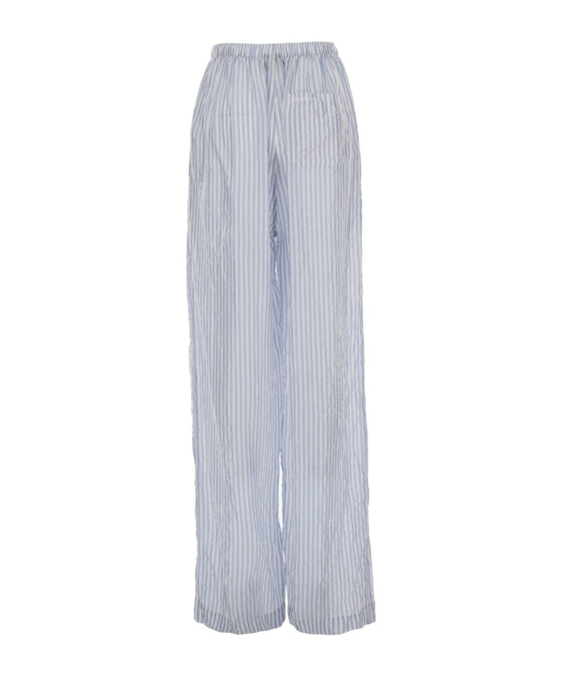 パンツ BALENCIAGA STRIPED PANTS WITH ELASTIC Balenciaga Striped Elastic Waist Pants in Gray | Lyst