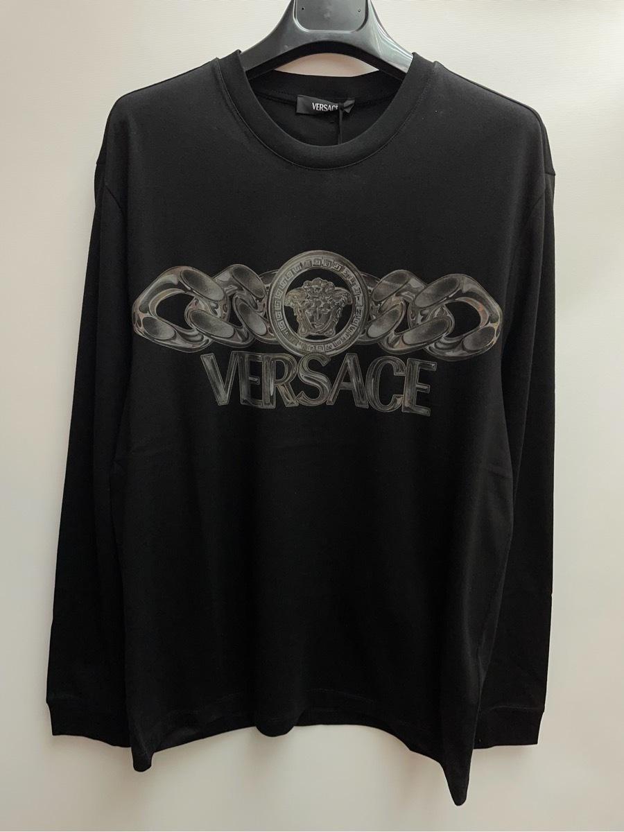 【送料&関税込】Versace Long Sleeve Cotton Blend T-shirt Versace Long-sleeve t-shirts for Men | Online Sale up to 60