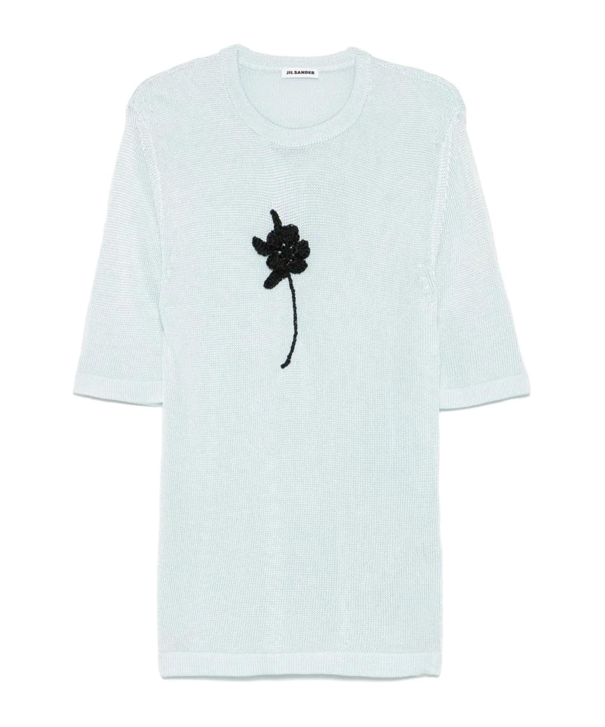 Tシャツ・カットソー Jil Sander Jil Sander Flower Crochet T-Shirt Jil Sander Crochet-Flower Knit T-Shirt in Blue | Lyst