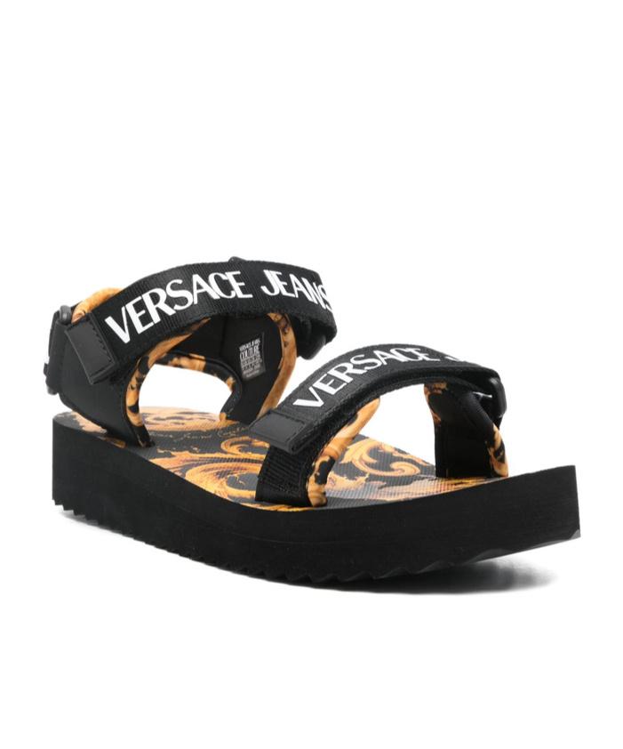 Versace Jeans Couture Logo-Strap Sandals in Black | Lyst display picture 1