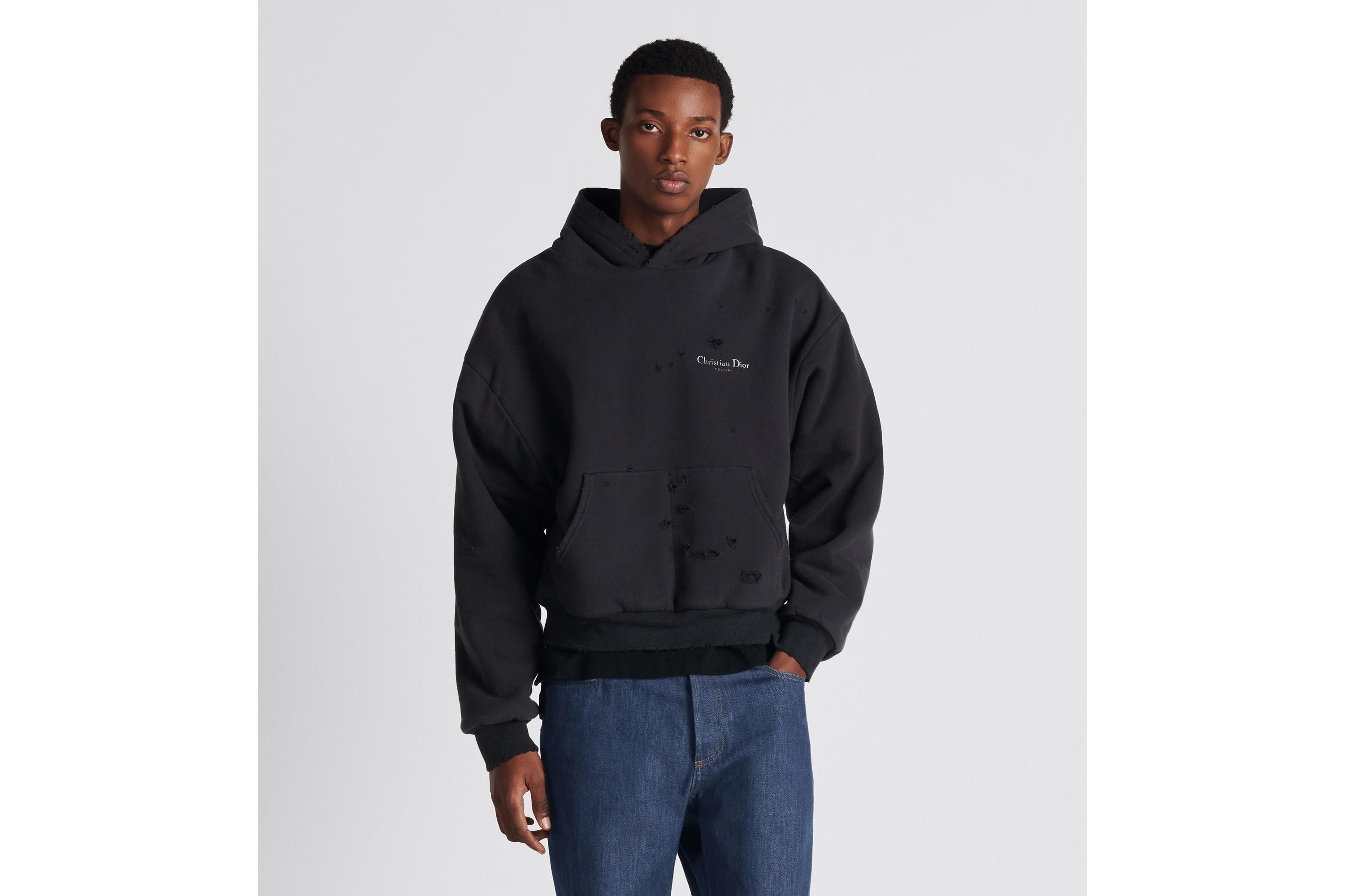 Dior Logo Detailed Long-Sleeve Hoodie in Gray for Men | Lyst