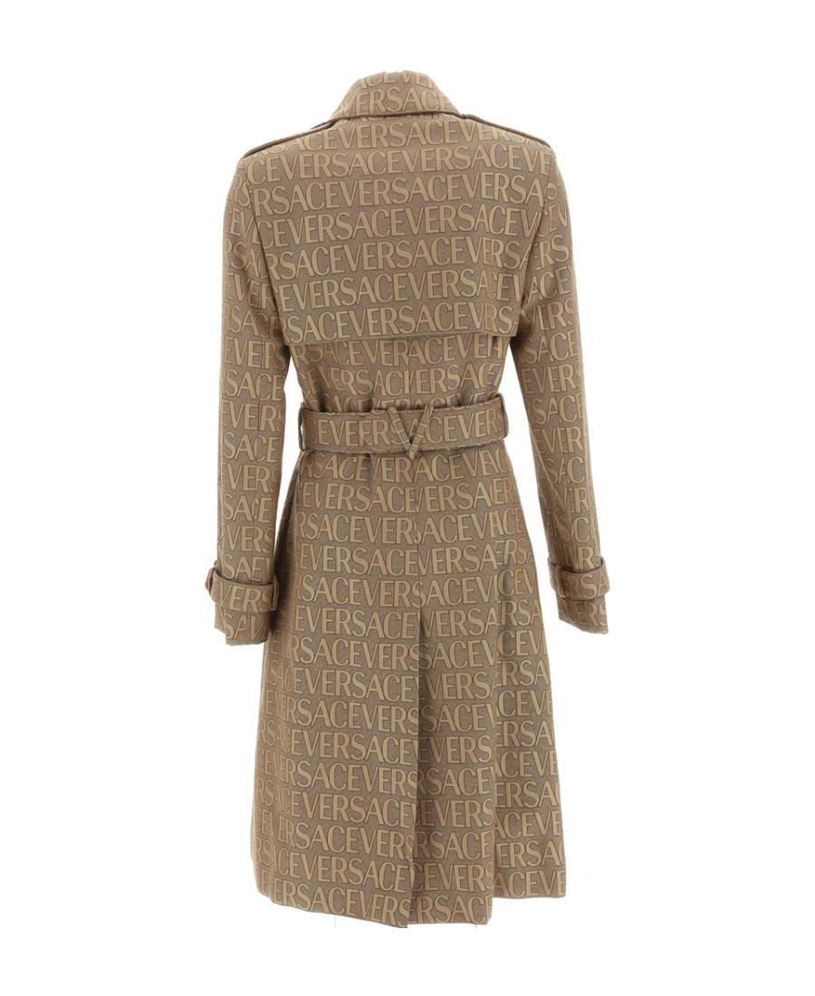 トレンチコート VERSACE VERSACE ALLOVER JACQUARD CANVAS TRENCH COAT Versace Versace Allover-jacquard Trench Coat | Brown | FARFETCH