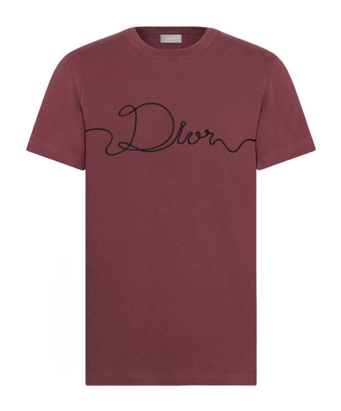 Dior Homme Ribbon Logo Detailed Crewneck T-Shirt in Red for Men | Lyst