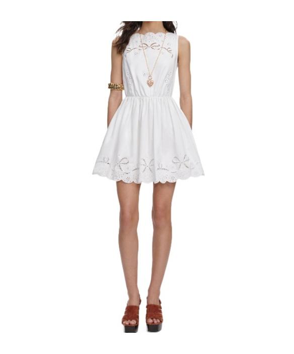 self portrait embroidered frill mini dress Self-Portrait Embroidered Frill Mini Dress