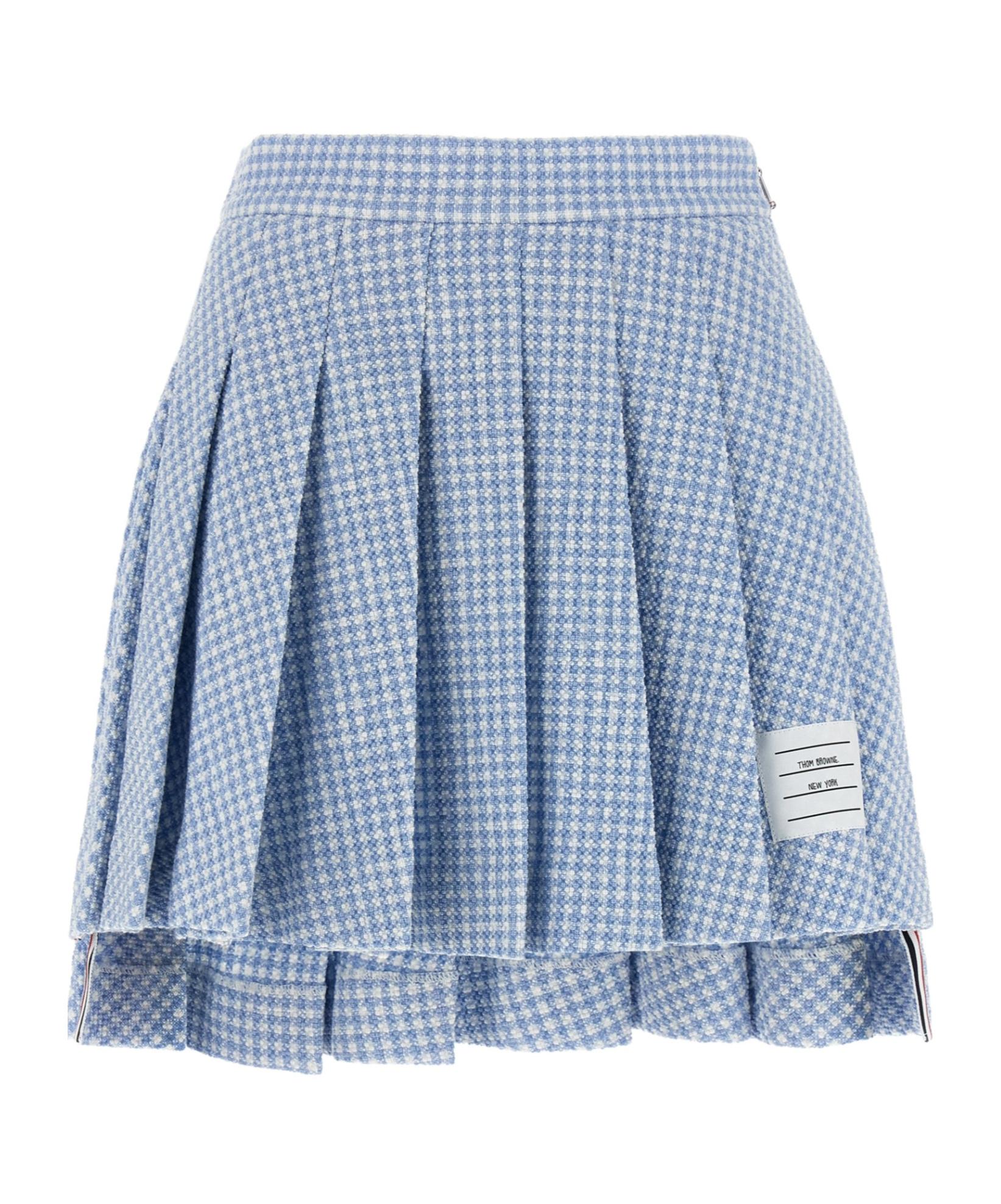 スカート THOM BROWNE Women Skirts FGCA32AF0932 Blue Thom Browne: Blue Pleated Denim Midi Skirt | SSENSE