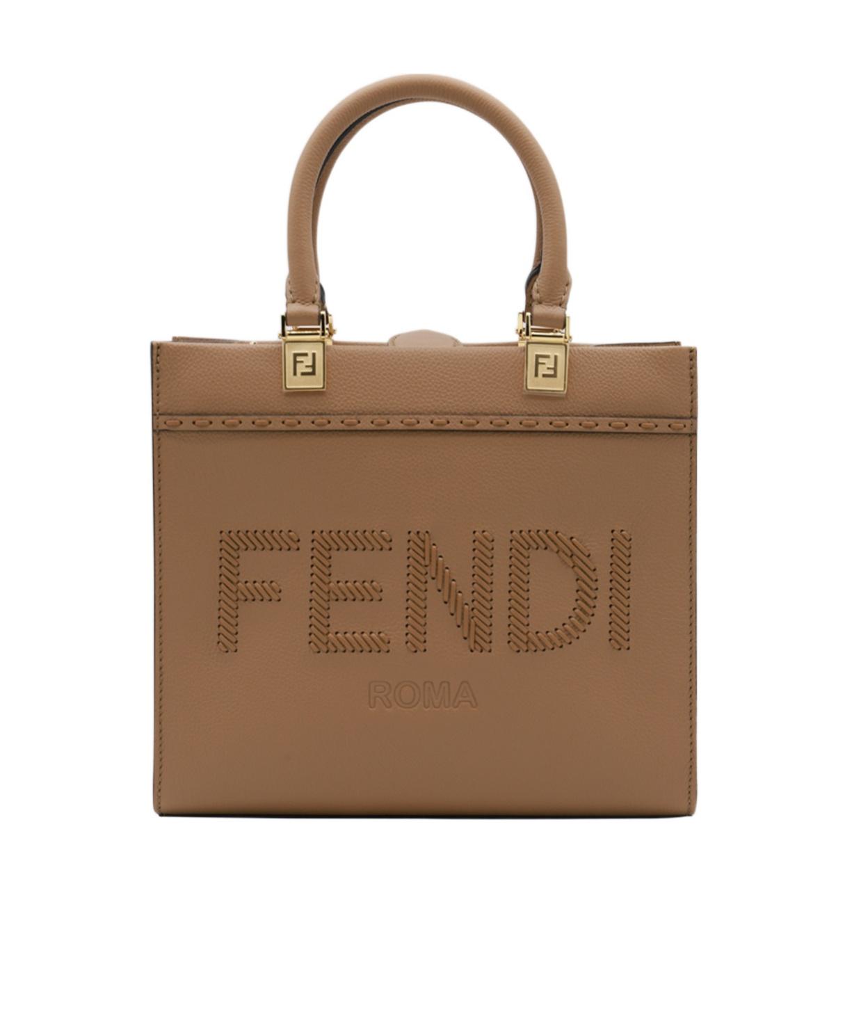 ◆FENDI 最新作 ◆SUNSHINE MINI ハンドバッグ/Brown◆ Fendi Mini Bag: Brown Leather Handbag