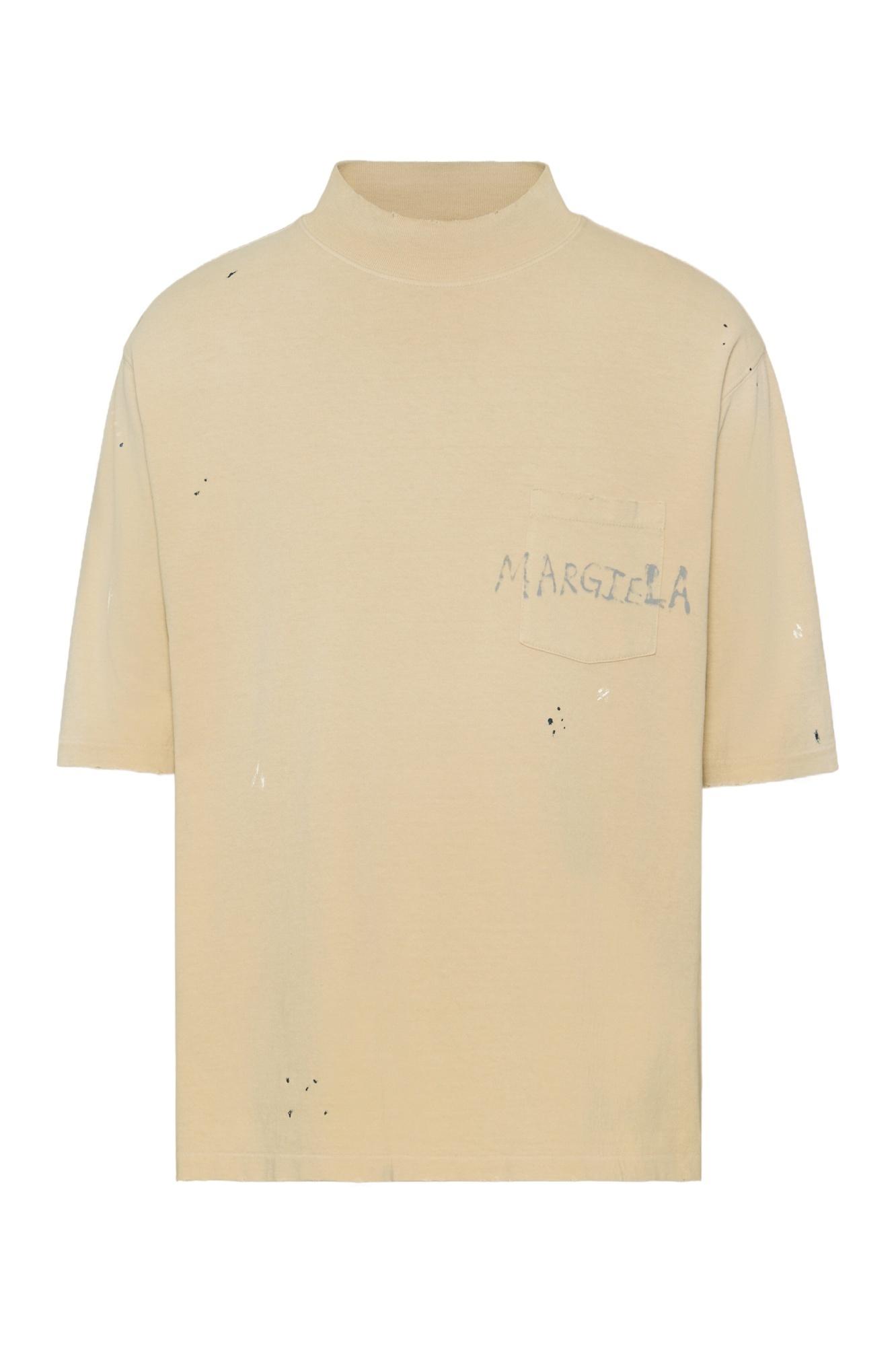 Maison Margiela Graffiti Logo T-Shirt in Natural for Men | Lyst