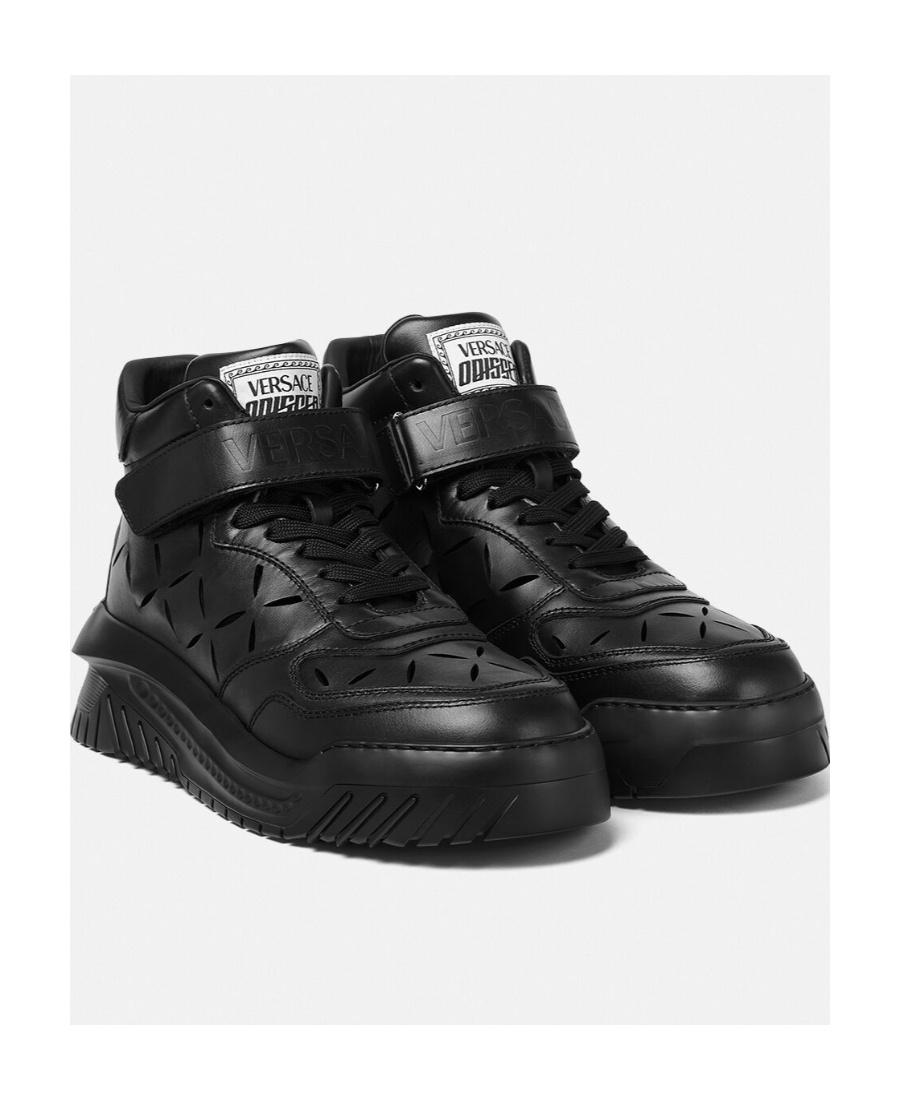 VERSACE ハイトップスニーカー Versace High Top Leather Vitello St. Barocco Signature