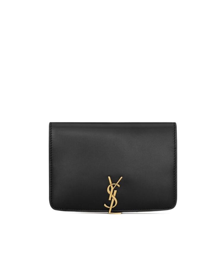 Saint Laurent Voltaire Passport Case in Black | Lyst
