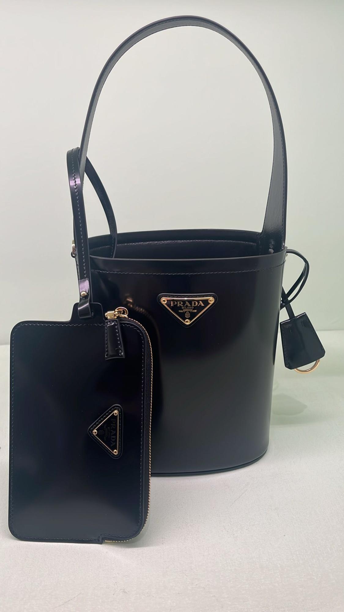 ☆PRADA☆プラダ Mini bucket bag in brushed leather Prada Brushed Leather Mini Bucket Bag | Saks Fifth Avenue