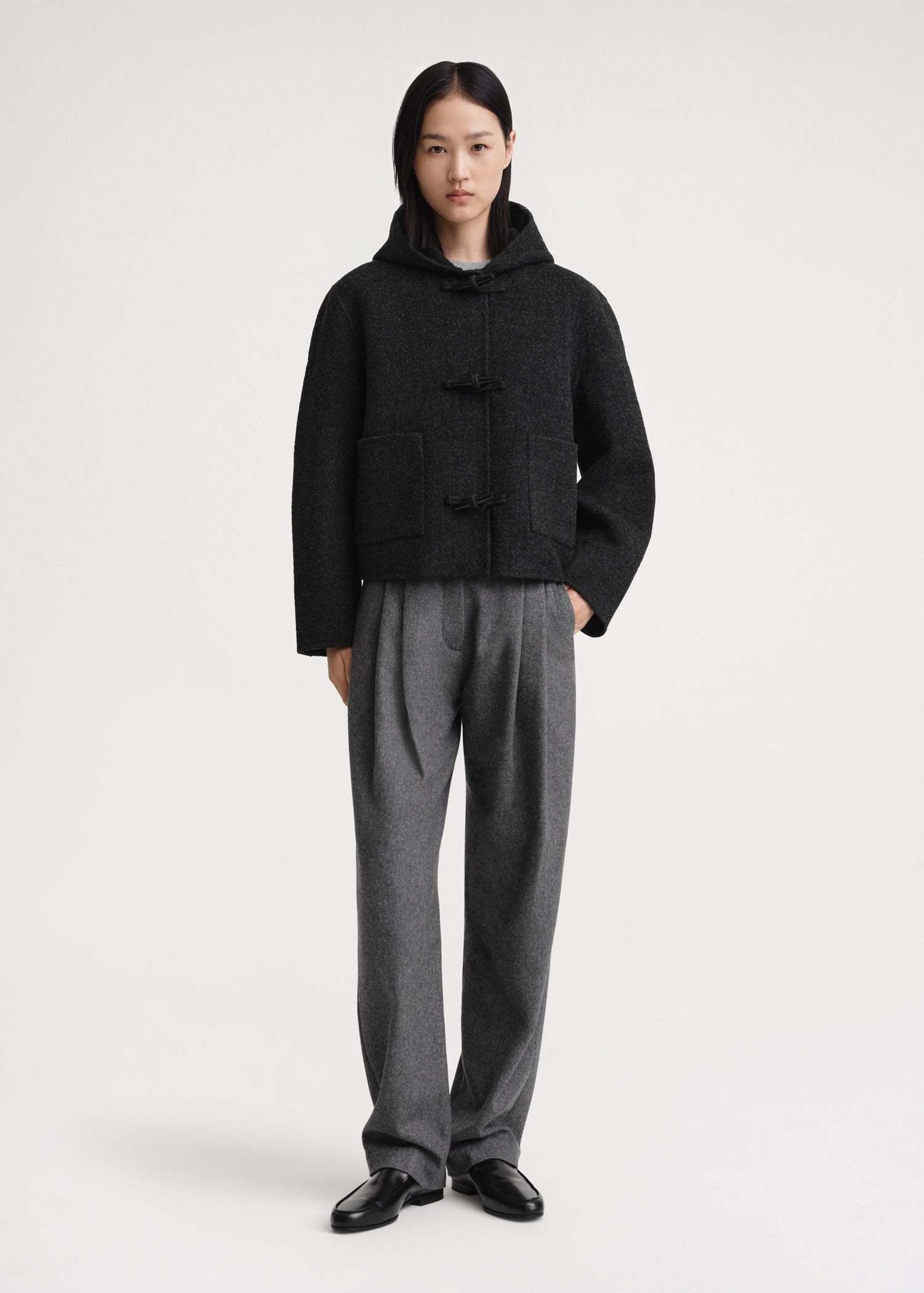 TOTEME｜COATS (Felted duffle jacket (234-WRTWOU097-FB003 TOTEME Felted Duffle Jacket in Black | Lyst
