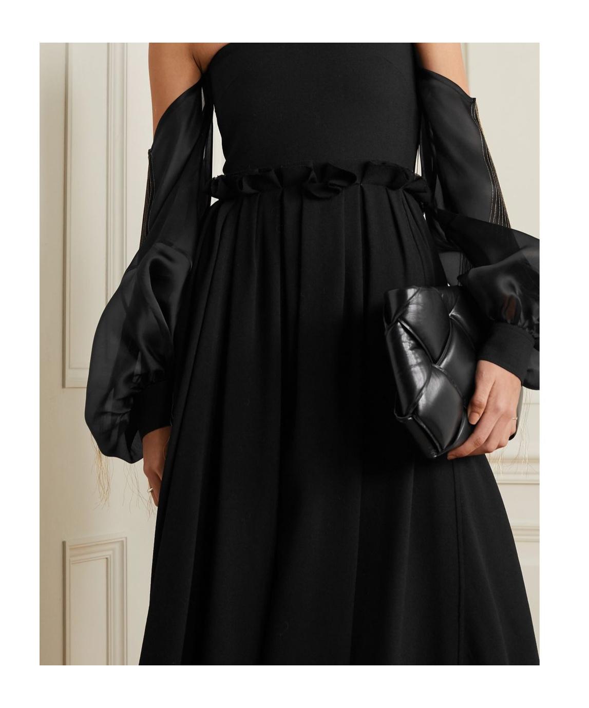 loewe long sleeve dress Striped chiffon and ribbed jersey maxi dress - multi
