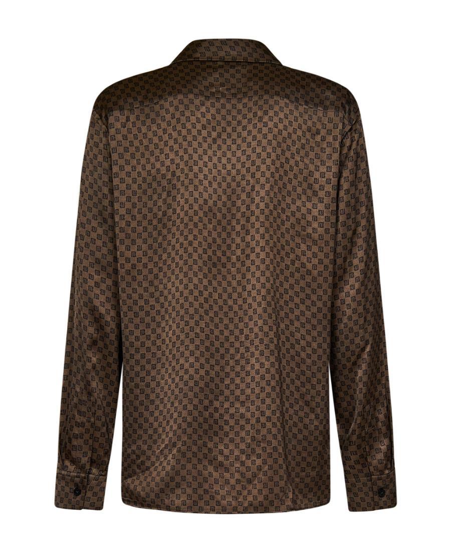 balmain--Monogram-Print-Satin-